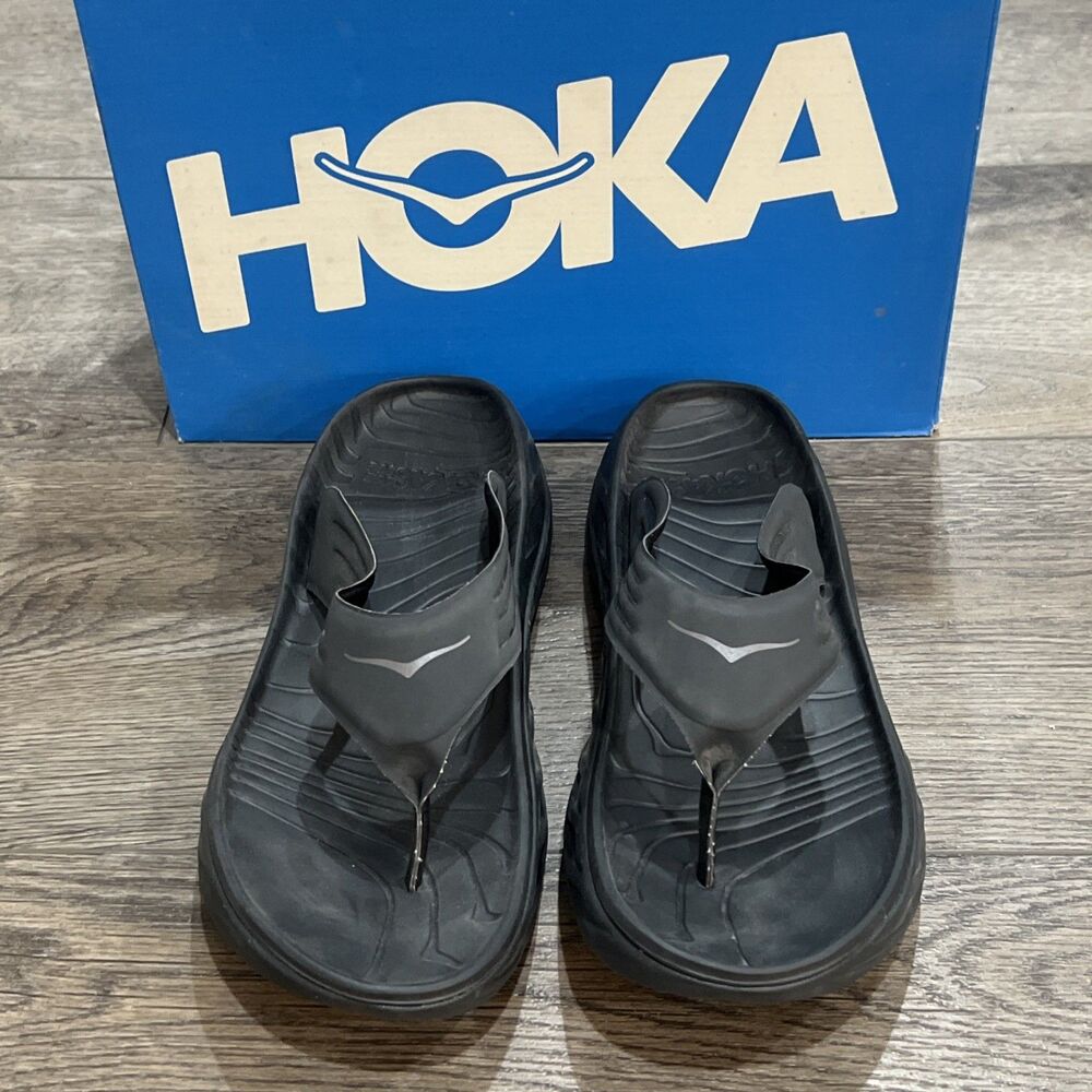 Hoka Ora Recovery Flip Sandal Slide Black Gray - Men’s 13 - Picture 3 of 5